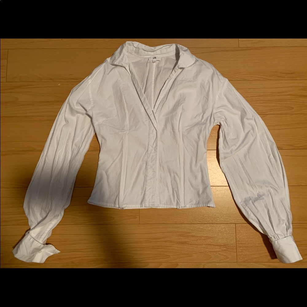 LPA BUTTON UP BLOUSE WITH BONING